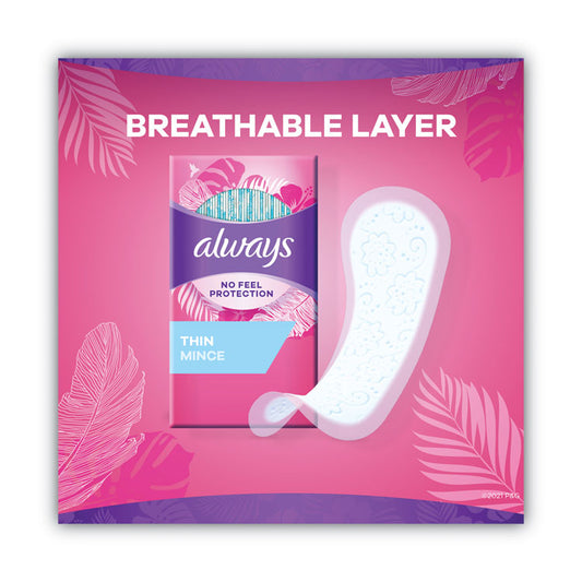 Thin Daily Panty Liners, Regular Absorbency, 120/Pack, 6 Packs/Carton
