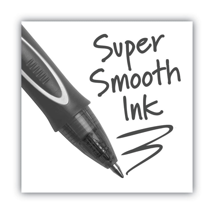 Gel-ocity Quick Dry Gel Pen, Retractable, Medium 0.7 mm, Black Ink, Black Barrel, Dozen