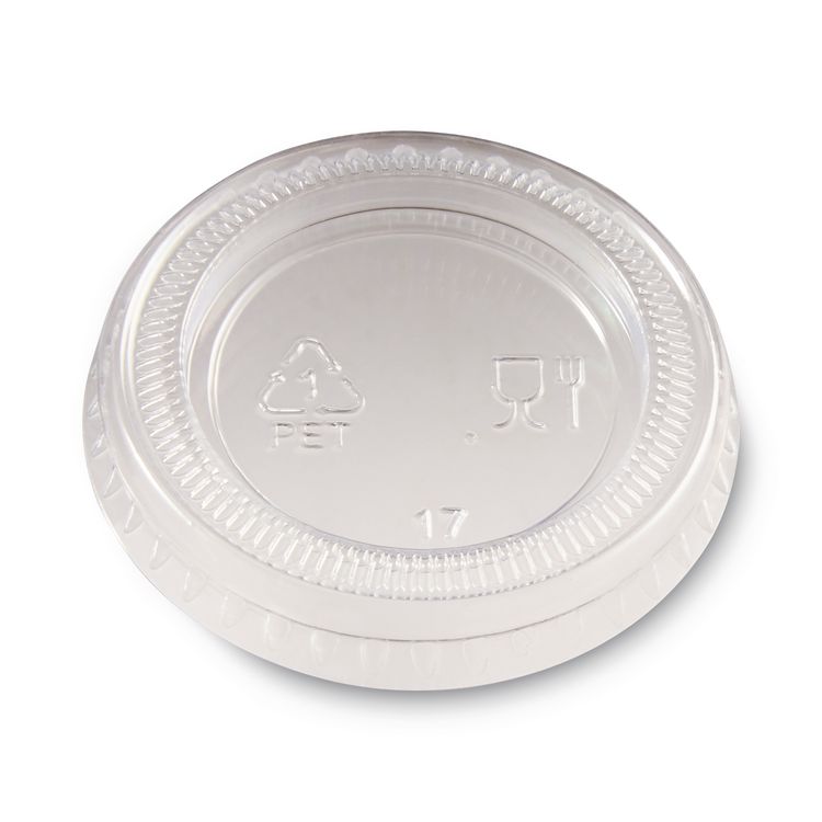 Plastic Portion Cup Lid, Fits 1 oz Portion Cups, Clear, 4,800/Carton