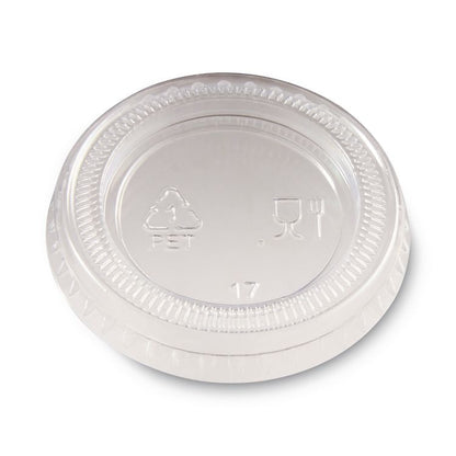 Plastic Portion Cup Lid, Fits 1 oz Portion Cups, Clear, 4,800/Carton