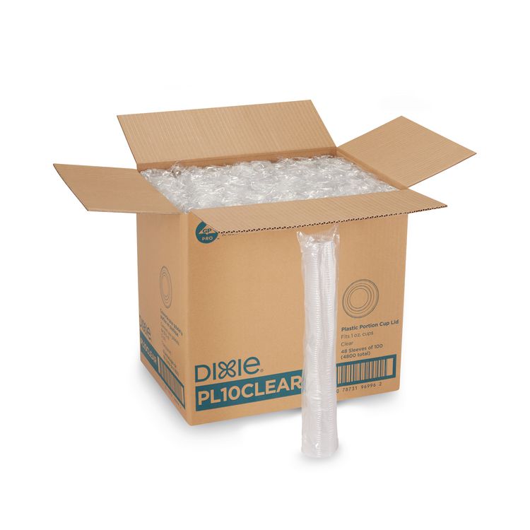 Plastic Portion Cup Lid, Fits 1 oz Portion Cups, Clear, 4,800/Carton