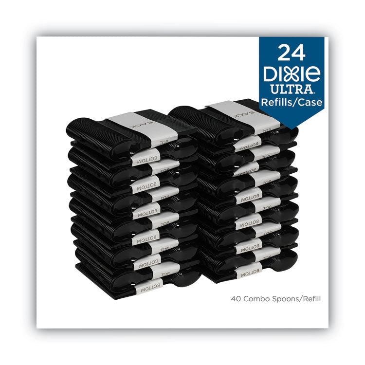 SmartStock Plastic Cutlery Refill, Series-O, Mediumweight Spoon, Black, 40/Pack, 24 Packs/Carton