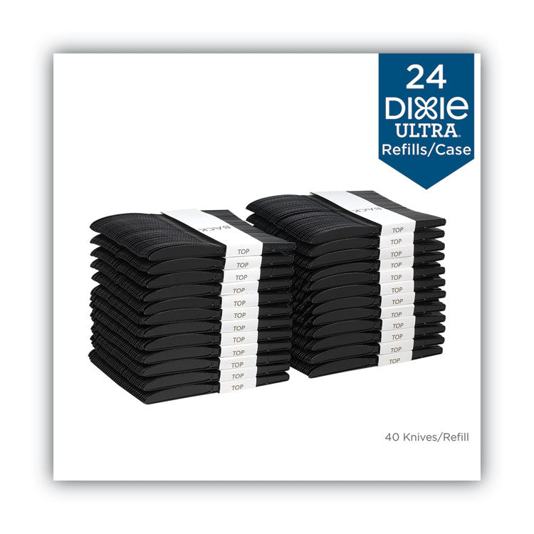 SmartStock Plastic Cutlery Refill, Series-O, Mediumweight Knife, Black, 40/Pack, 24 Packs/Carton