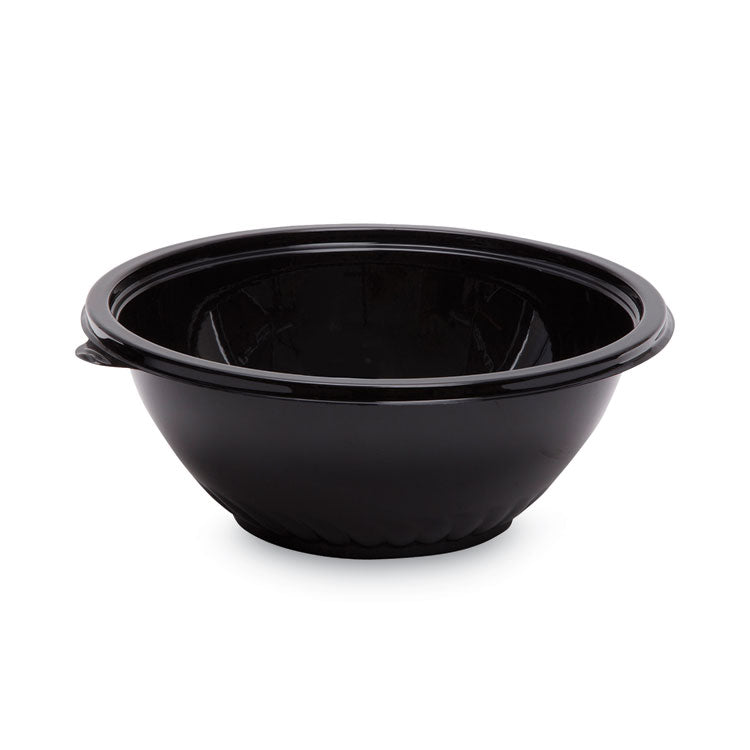 Caterline Pack n' Serve Plastic Bowl, 80 oz, 10" Diameter x 4" h, Black, Plastic, 25/Carton
