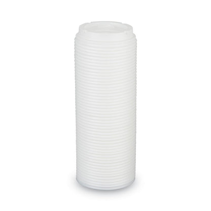 Dome Drink-Thru Lids, Fits 10 oz to 16 oz PerfecTouch Hot Cups/12 oz to 20 oz WiseSize Hot Cups, Plastic, White, 50/Pack