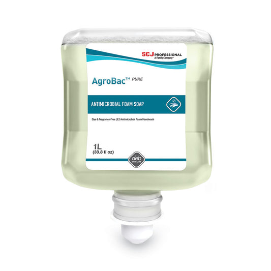 AgroBac Pure Foam Wash Manual Cartridge Refill, Unscented, 1 L, 6/Carton