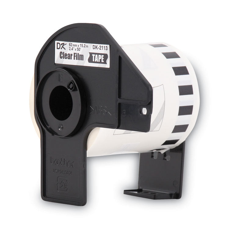 Continuous Film Label Tape, 2.4" x 50 ft Roll, Clear
