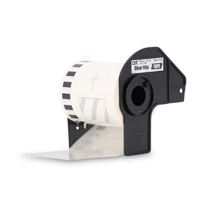 Continuous Film Label Tape, 2.4" x 50 ft Roll, Clear