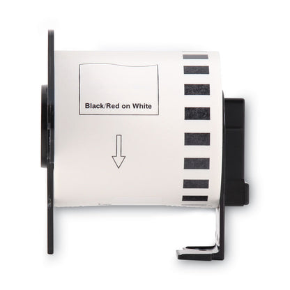 Continuous Paper Label Tape, 2.4" x 50 ft, Black/White