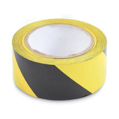 Hazard Marking Aisle Tape, 2" x 108 ft, Black/Yellow