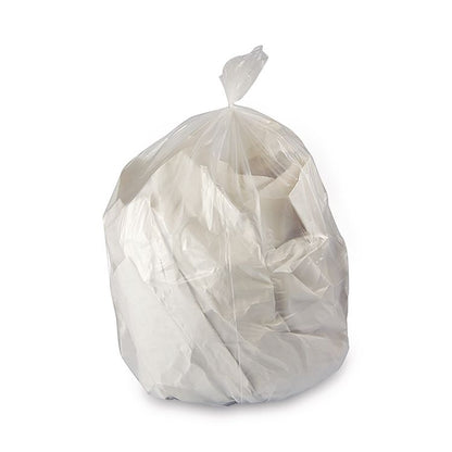 High-Density Can Liners, 33 gal, 13 mic, 33" x 39", Natural, Perforated Roll, 25 Bags/Roll, 10 Rolls/Carton