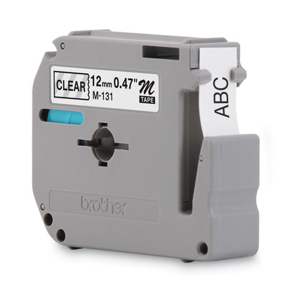 M Series Tape Cartridge for P-Touch Labelers, 0.47" x 26.2 ft, Black on Clear