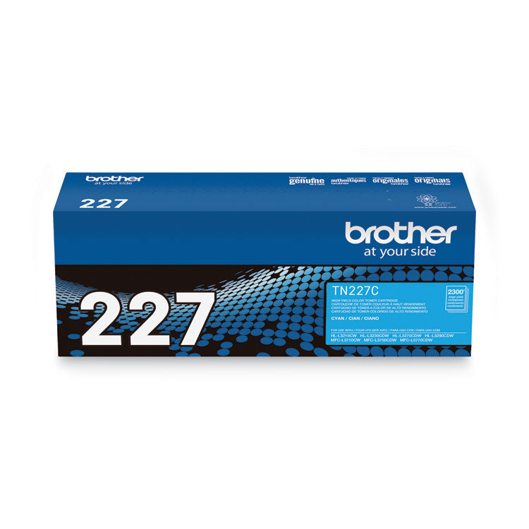 TN227C High-Yield Toner, 2,300 Page-Yield, Cyan