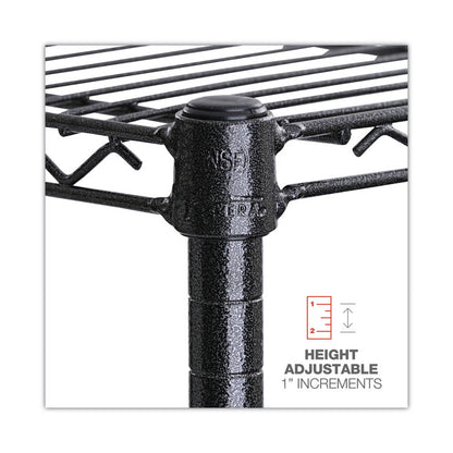 NSF Certified 6-Shelf Wire Shelving Kit, 48w x 18d x 72h, Black Anthracite