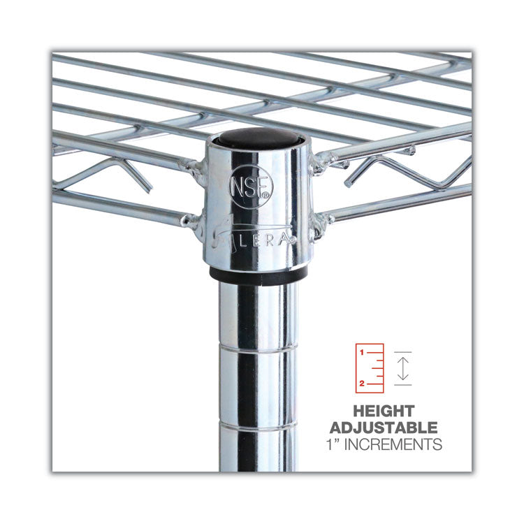 NSF Certified 6-Shelf Wire Shelving Kit, 48w x 18d x 72h, Silver