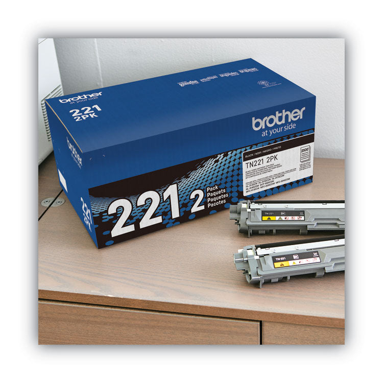 TN2212PK Toner, 2,500 Page-Yield, Black, 2/Pack