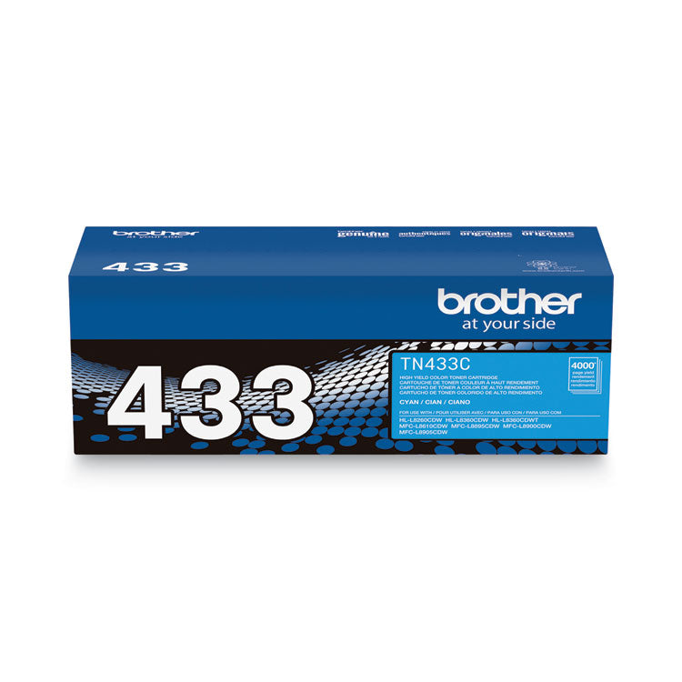 TN433C High-Yield Toner, 4,000 Page-Yield, Cyan