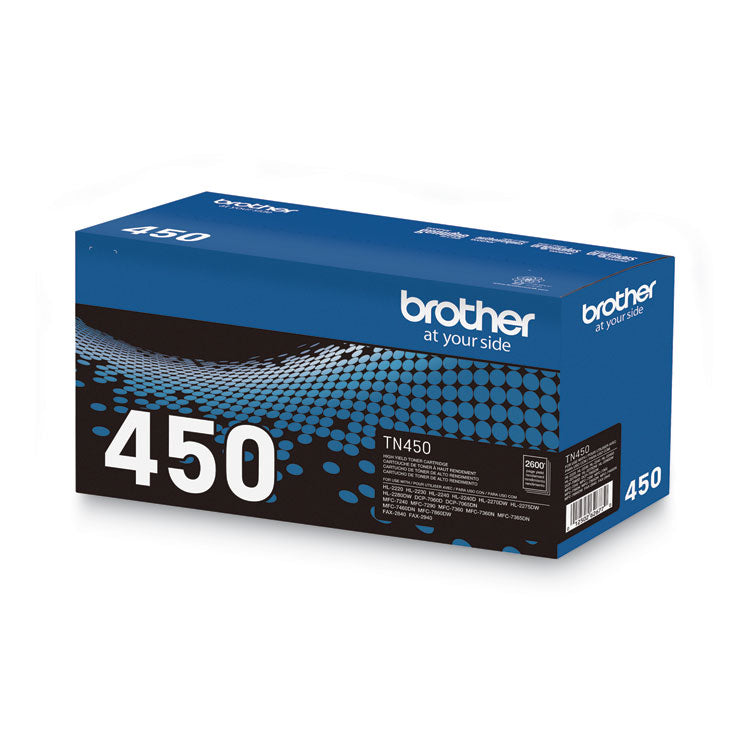 TN450 High Yield Toner, 2,600 Page-Yield, Black