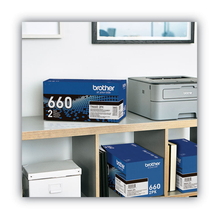 TN6602PK High-Yield Toner, 2,600 Page-Yield, Black, 2/Pack