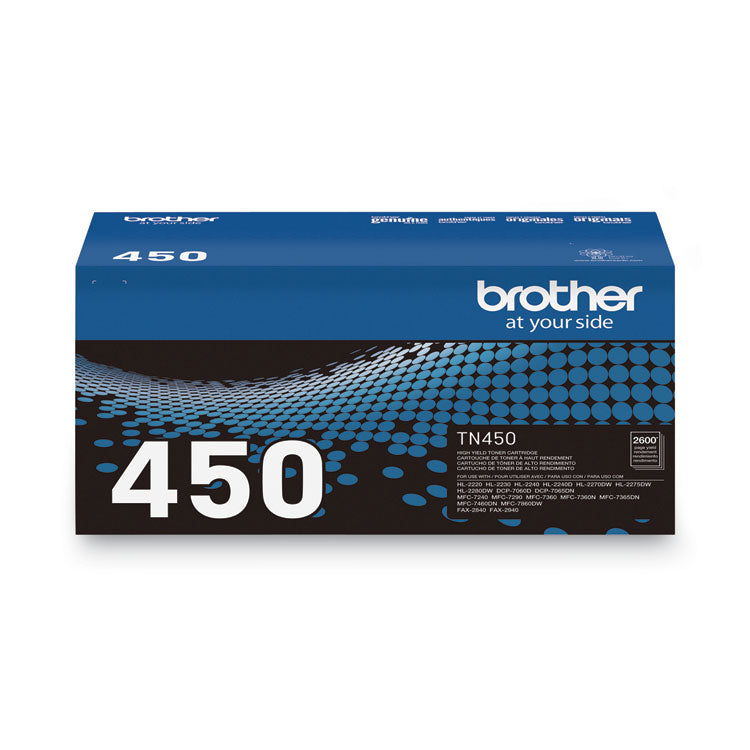 TN450 High Yield Toner, 2,600 Page-Yield, Black