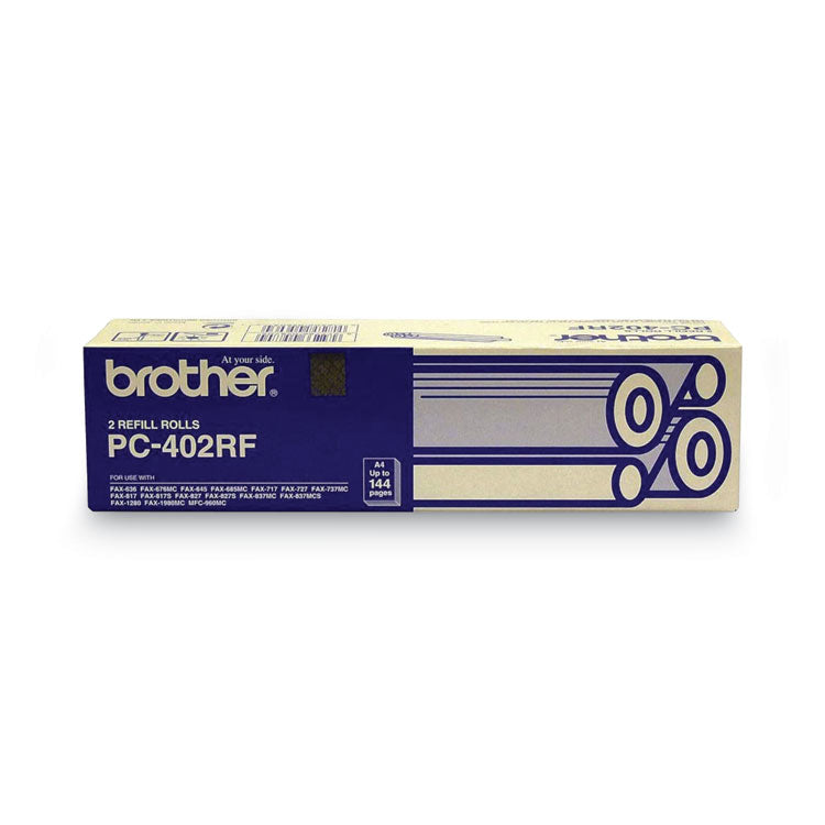 PC-402RF Thermal Transfer Refill Roll, 150 Page-Yield, Black, 2/Pack