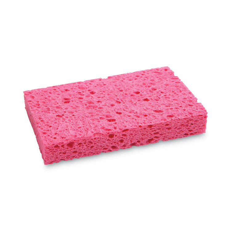 Small Cellulose Sponge, 3.6 x 6.5, 0.9" Thick, Pink, 2/Pack, 24 Packs/Carton