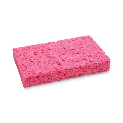 Small Cellulose Sponge, 3.6 x 6.5, 0.9" Thick, Pink, 2/Pack, 24 Packs/Carton