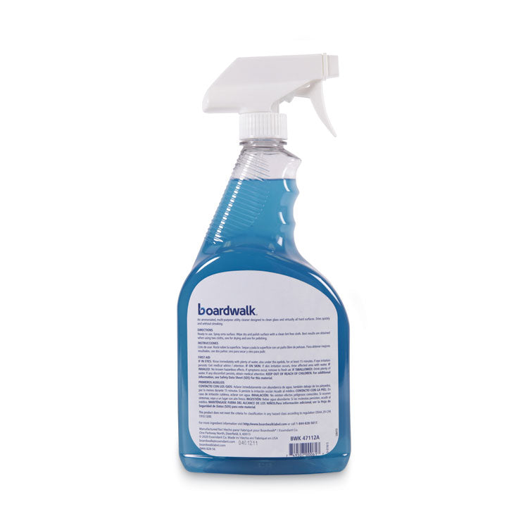Industrial Strength Glass Cleaner with Ammonia, 32 oz Trigger Spray Bottle