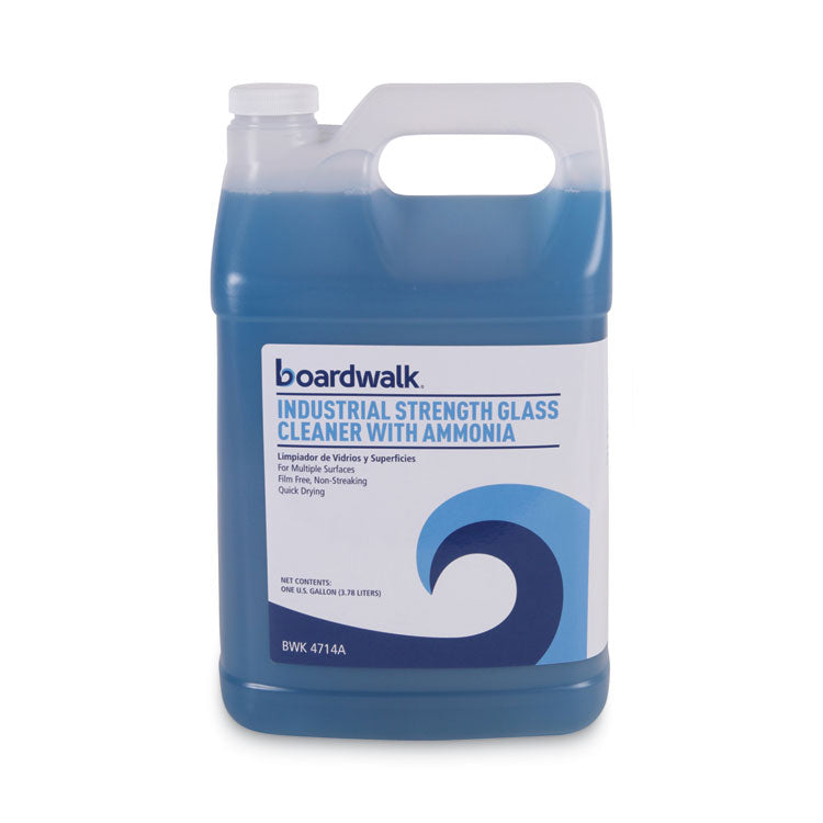 Industrial Strength Glass Cleaner with Ammonia, 1 gal Bottle, 4/Carton