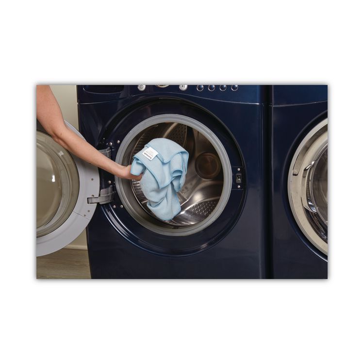 Microfiber Cleaning Cloths, 16 x 16, Blue, 24/Pack