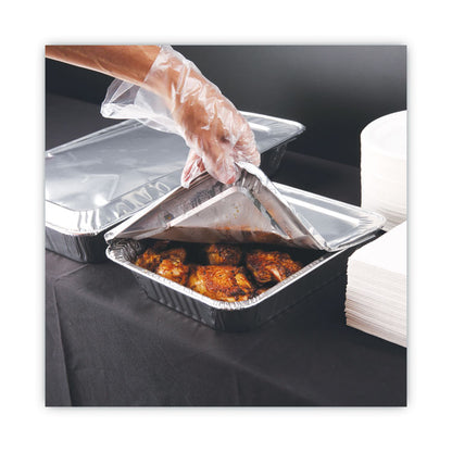 Aluminum Steam Table Pan Lids, Fits Half-Size Deep Pan, 290 Gauge, 0.63" Deep, 10.5 x 12.81, 100/Carton