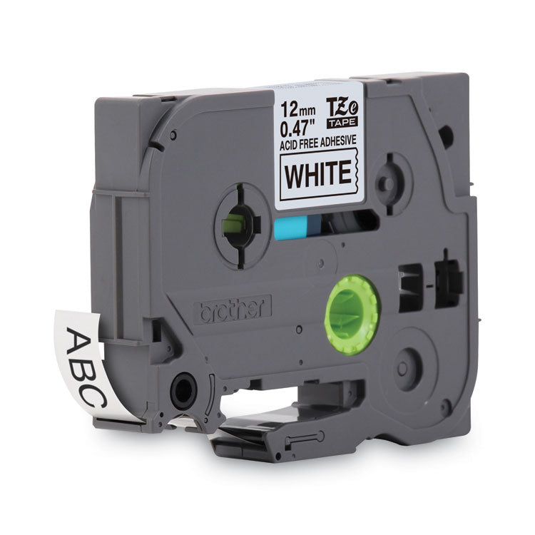 TZ Photo-Safe Tape Cartridge for P-Touch Labelers, 0.47" x 26.2 ft, Black on White