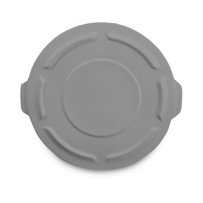 BRUTE Self-Draining Flat Top Lids for 55 gal Round BRUTE Containers, 26.75" Diameter, Gray