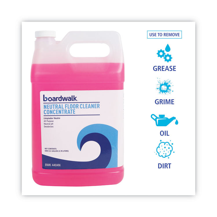 Neutral Floor Cleaner Concentrate, Lemon Scent, 1 gal Bottle, 4/Carton