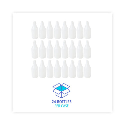 Embossed Plastic Spray Bottle, 24 oz, Clear, 24/Carton