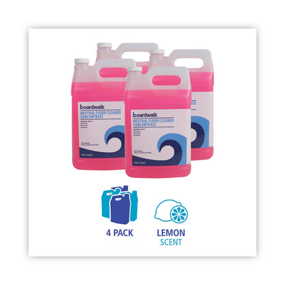 Neutral Floor Cleaner Concentrate, Lemon Scent, 1 gal Bottle, 4/Carton