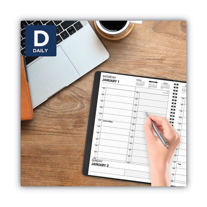 Two-Person Group Daily Appointment Book, 11 x 8, Black Cover, 12-Month (Jan to Dec): 2026