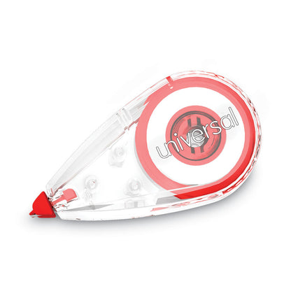 Mini Correction Tape, Non-Refillable, 0.25" x 22.92 ft, White Tape, Clear/Red Dispenser, 10/Pack