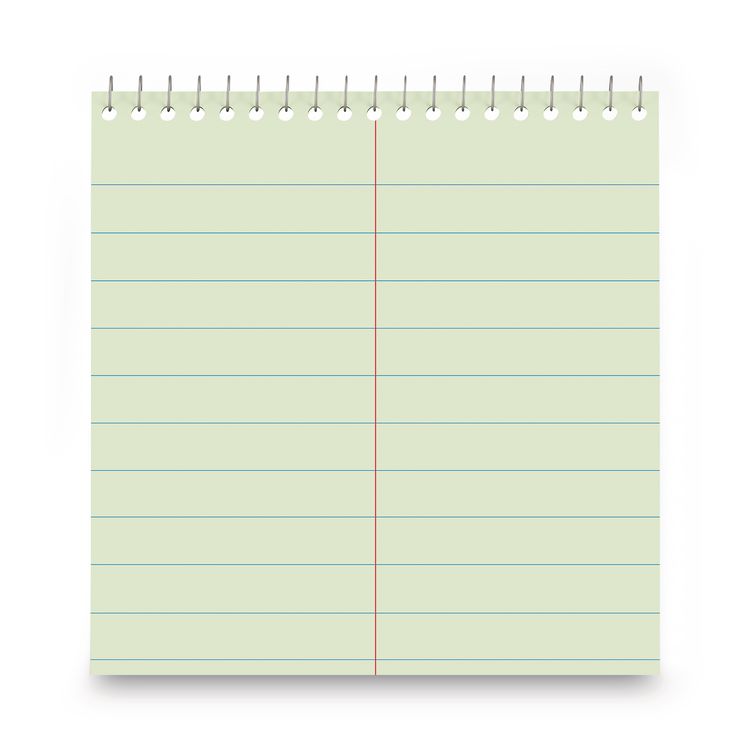 Steno Pads, Red Cover, Pitman Rule, (60) Green-Tint 6 x 9 Sheets