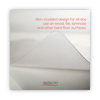 EconoMat Non-Studded All Day Use Chair Mat for Hard Floors, Rectangular, 46" x 60", Clear, Ships Rolled