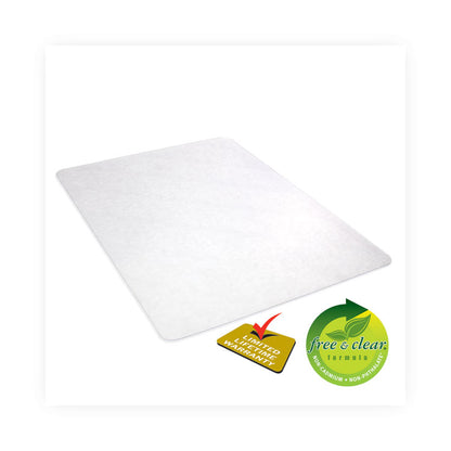 EconoMat Non-Studded All Day Use Chair Mat for Hard Floors, Rectangular, 46" x 60", Clear, Ships Rolled
