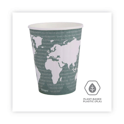 World Art Renewable and Compostable Insulated Hot Cups, 12 oz, Paper, Brown/White, 40/Pack, 15 Packs/Carton