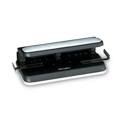 32-Sheet Easy Touch Two- to Three-Hole Punch with Cintamatic Centering, 9/32" Holes, Black/Gray