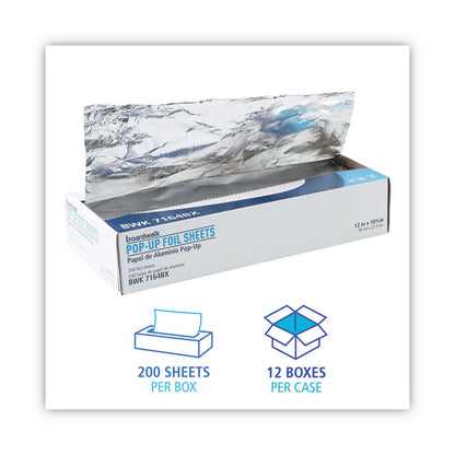 Standard Aluminum Foil Pop-Up Sheets, 63 Gauge, 12 x 10.75, 200/Box, 12 Boxes/Carton