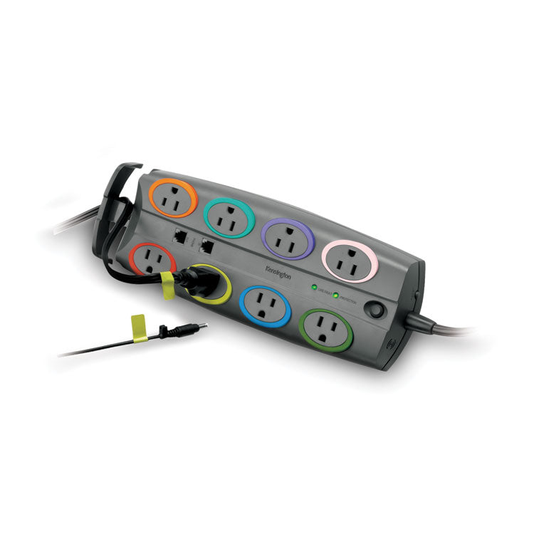 SmartSockets Premium Adapter Model Surge Protector, 8 AC Outlets, 8 ft Cord, 3,090 J, Dark Gray