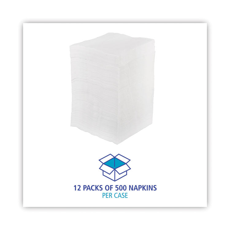 1/4-Fold Lunch Napkins, 1-Ply, 11.8 x 11.2, White, 6,000/Carton