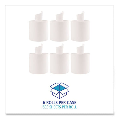 Center-Pull Roll Towels, 2-Ply, 10 x 7.6, White, 600/Roll, 6/Carton