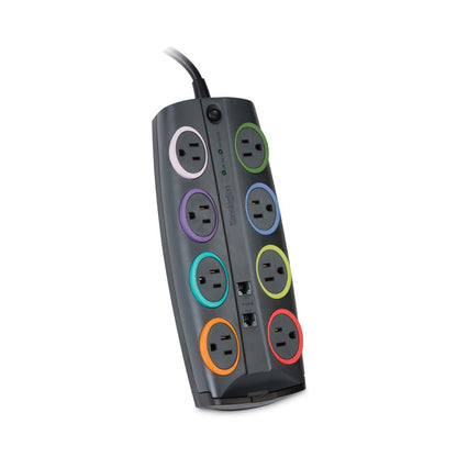 SmartSockets Premium Adapter Model Surge Protector, 8 AC Outlets, 8 ft Cord, 3,090 J, Dark Gray