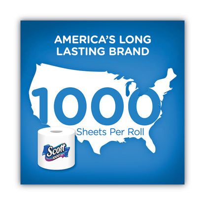 1000 Bathroom Tissue, Septic Safe, 1-Ply, White, 1,000 Sheets/Roll, 20 Rolls/Pack, 2 Packs/Carton