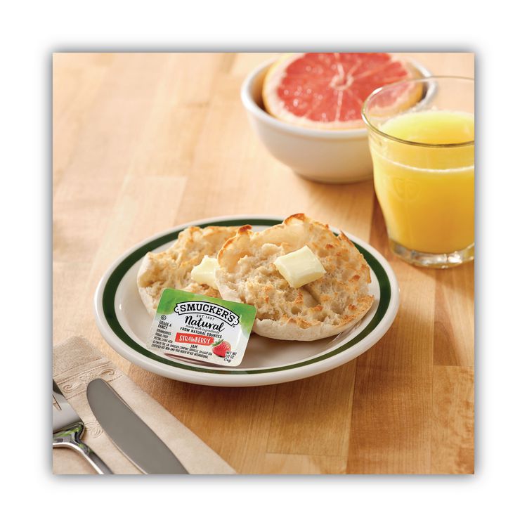 Smuckers 1/2 Ounce Natural Jam, Strawberry, 0.5 oz Container, 200/Carton